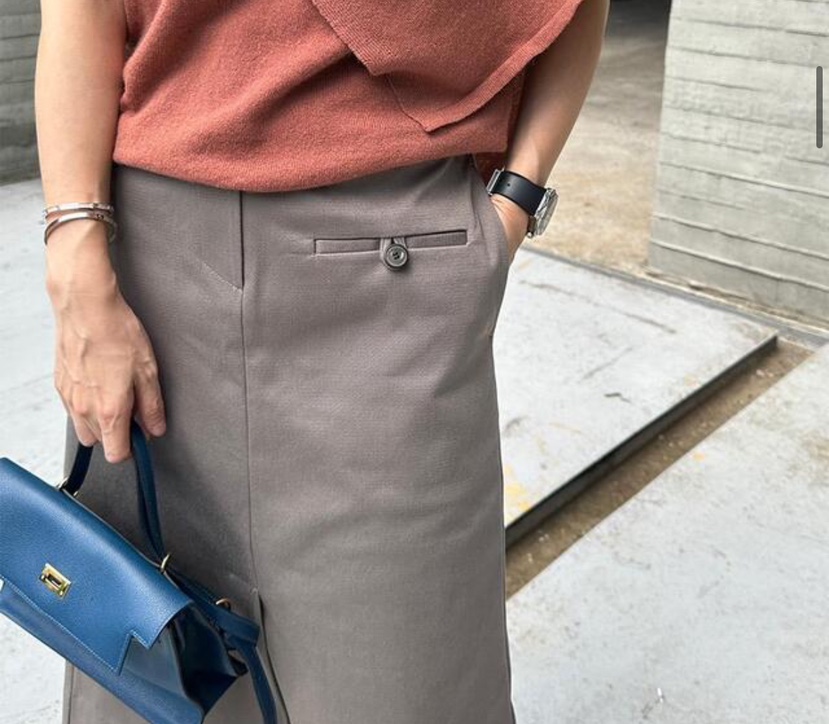 AWESOME-L東大門實拍女士新品時尚職業25春夏半身裙中短裙口袋AWESOME-L半身裙/中短裙