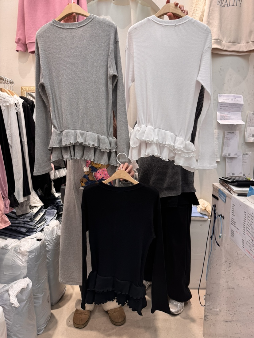 LOVABLE韓國直郵女士新品熱賣休閑時尚25春夏推薦真品長袖T恤LOVABLE長袖T恤