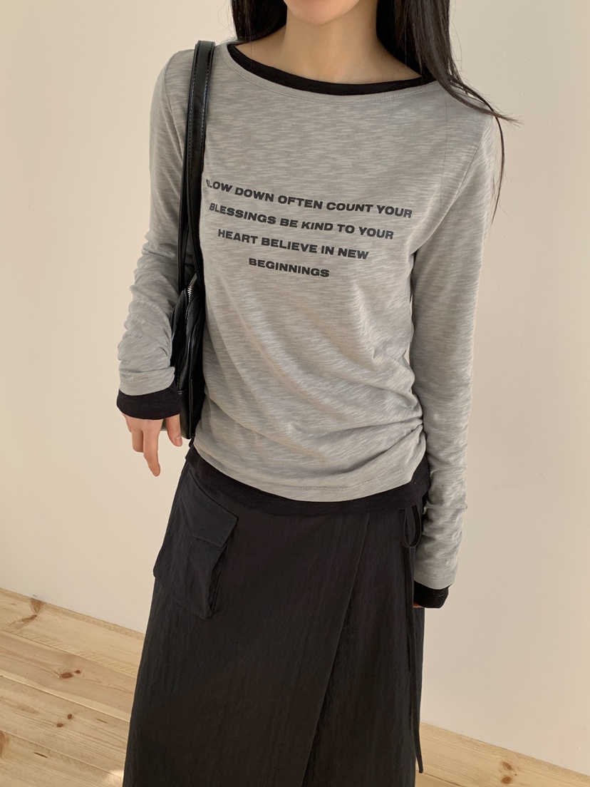 ZITTEN韓國代購女士新款職業熱賣推薦休閑25春夏時尚長袖T恤ZITTEN長袖T恤