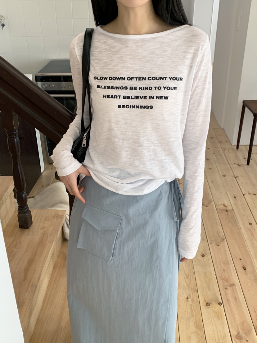 ZITTEN韓國代購女士新款職業熱賣推薦休閑25春夏時尚長袖T恤ZITTEN長袖T恤
