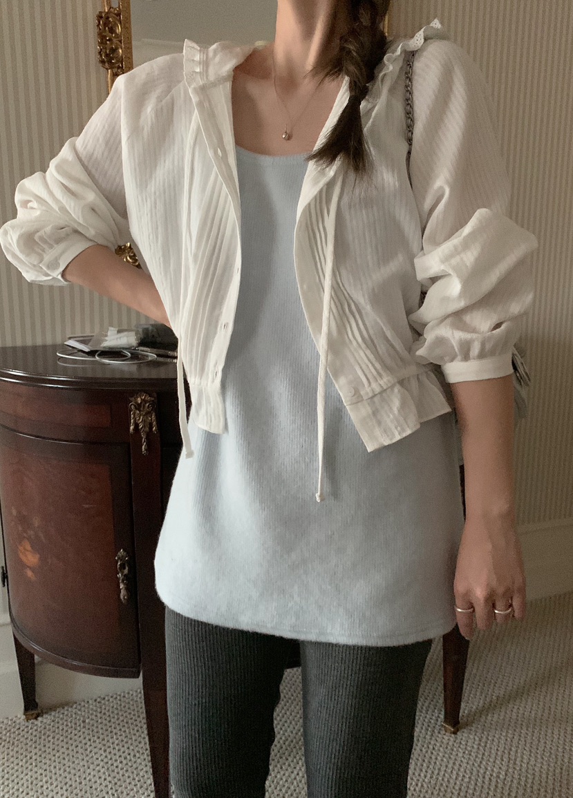 MELLOUNGE-멜라운지-T東大門代購女士新品時尚襯衫蕾絲衫兜帽MELLOUNGE-T襯衫/蕾絲衫