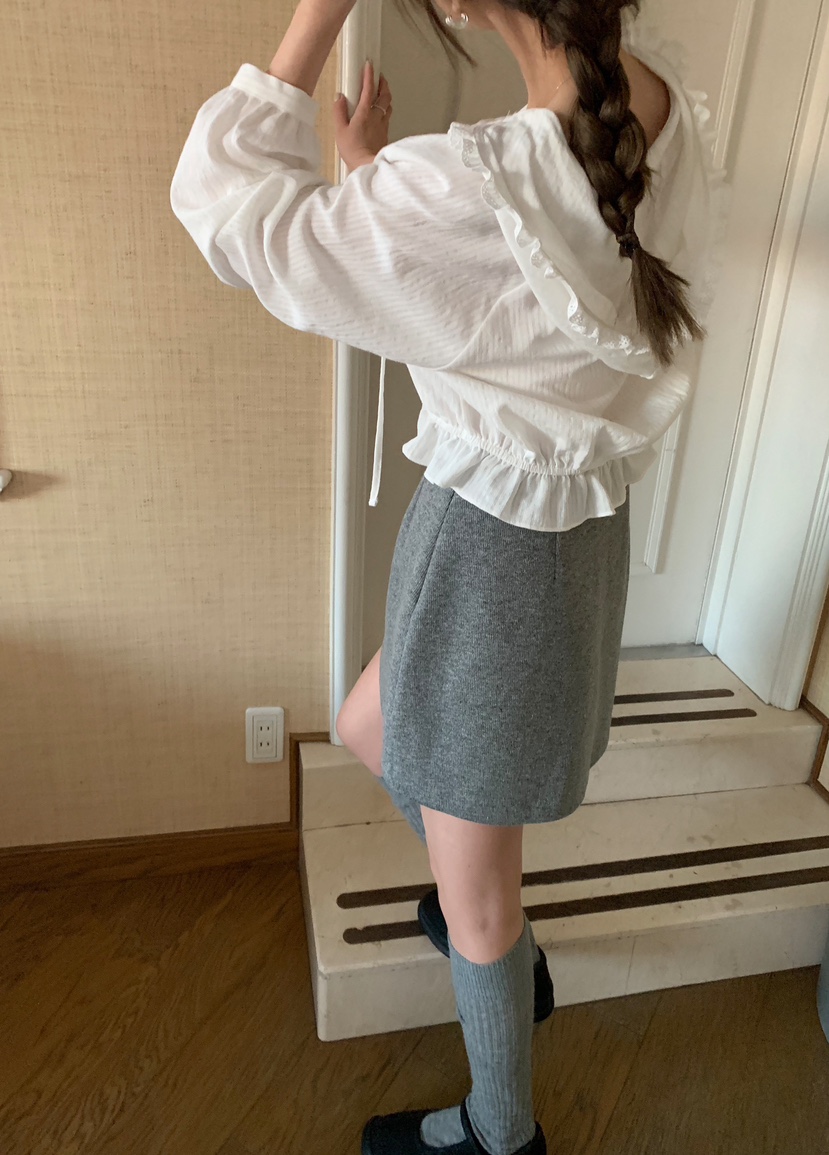 MELLOUNGE-멜라운지-T東大門代購女士新品時尚襯衫蕾絲衫兜帽MELLOUNGE-T襯衫/蕾絲衫