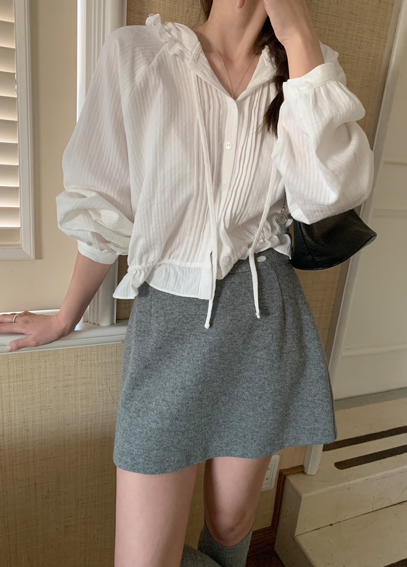 MELLOUNGE-멜라운지-T東大門代購女士新品時尚襯衫蕾絲衫兜帽MELLOUNGE-T襯衫/蕾絲衫