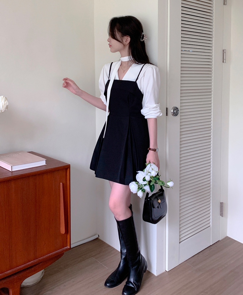 BOUND.A韓國直郵女裝新款休閑25春夏人氣推薦熱賣連衣裙褶皺BOUND.A連衣裙
