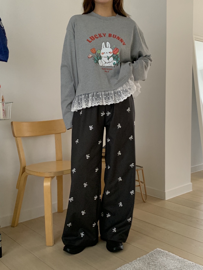 YES東大門代購女裝新款休閑熱賣25春夏真品職業休閑褲蝴蝶結YES休閑褲