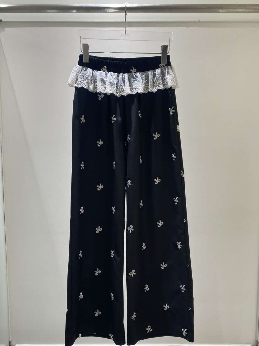 YES東大門代購女裝新款休閑熱賣25春夏真品職業休閑褲蝴蝶結YES休閑褲圖色2