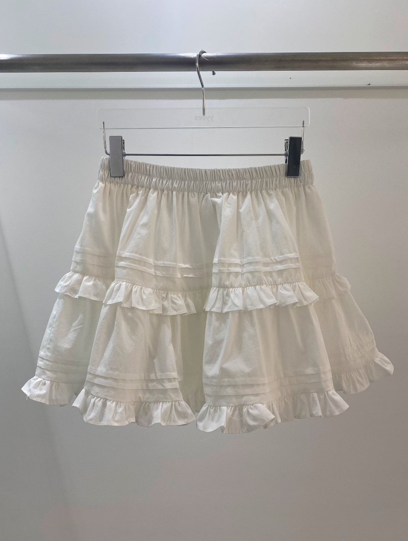 YES韓國代購女士新款推薦休閑真品時尚熱賣職業25春夏短裙褶皺YES短裙圖色1