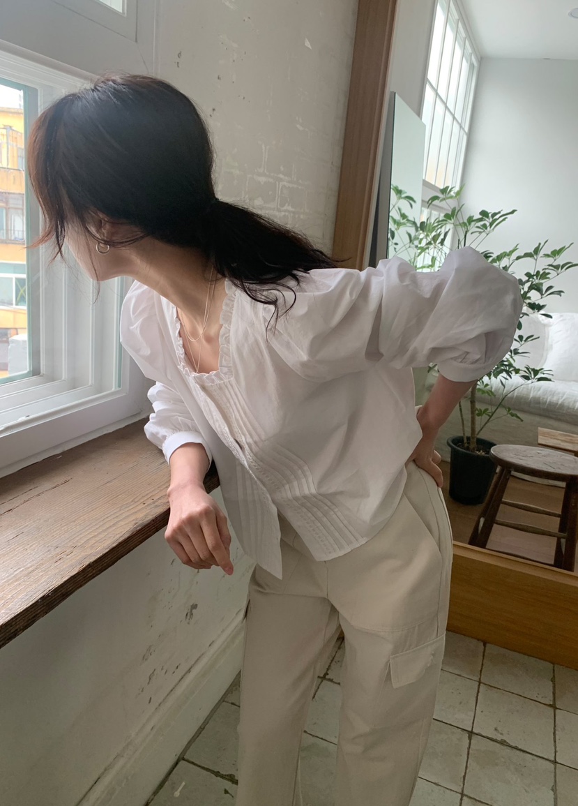 MELLOUNGE-멜라운지-T東大門代購女裝新款時尚襯衫蕾絲衫MELLOUNGE-T襯衫/蕾絲衫