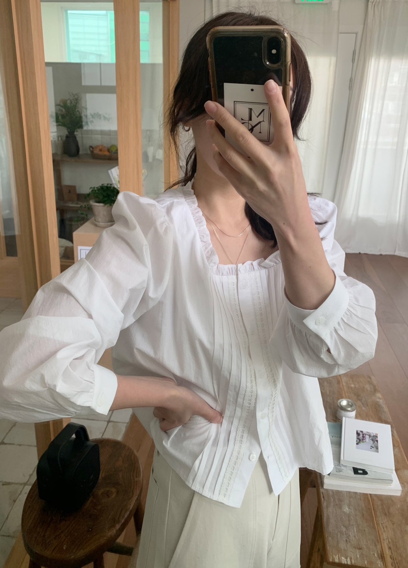 MELLOUNGE-멜라운지-T東大門代購女裝新款時尚襯衫蕾絲衫MELLOUNGE-T襯衫/蕾絲衫