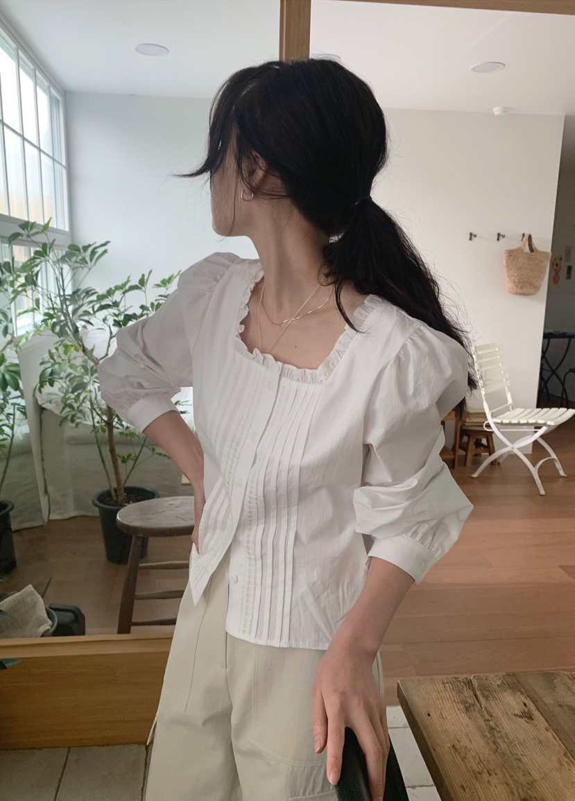 MELLOUNGE-멜라운지-T東大門代購女裝新款時尚襯衫蕾絲衫MELLOUNGE-T襯衫/蕾絲衫