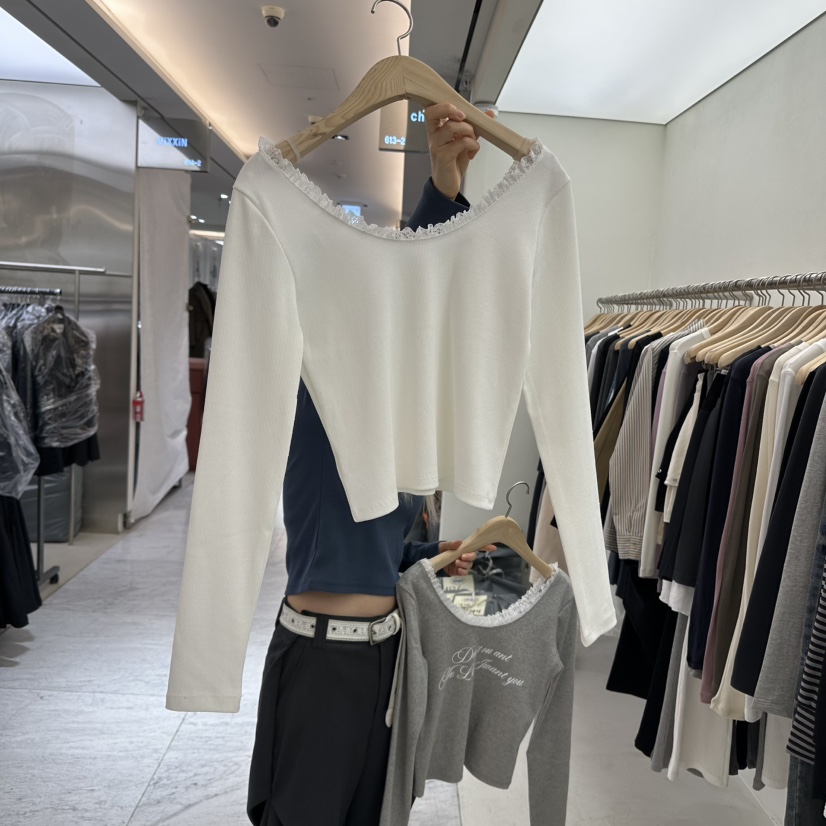 CHAV直郵韓國代購女裝新品推薦25春季熱賣職業25春夏長袖T恤CHAV長袖T恤