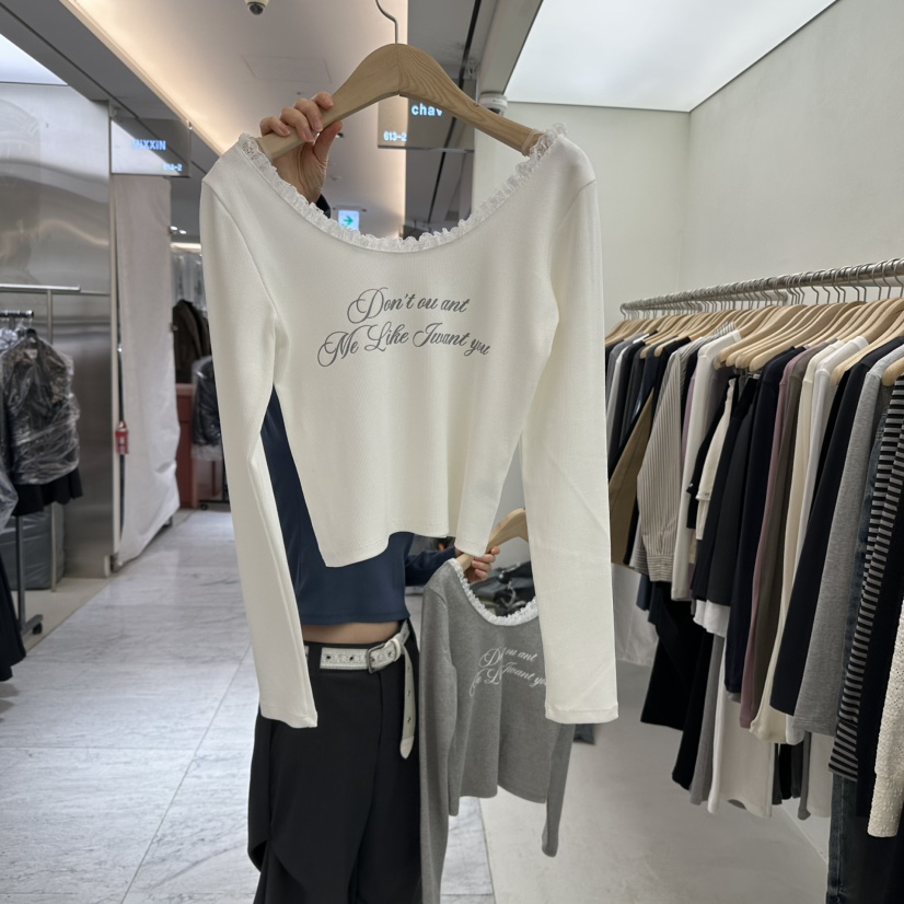 CHAV直郵韓國代購女裝新品推薦25春季熱賣職業25春夏長袖T恤CHAV長袖T恤圖色1