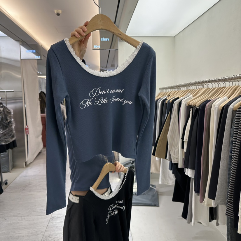 CHAV直郵韓國代購女裝新品推薦25春季熱賣職業25春夏長袖T恤CHAV長袖T恤圖色3