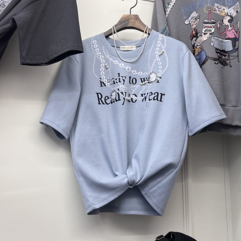 BORA BORA韓國直郵東大門代購女裝新款休閑推薦25春夏人氣T恤BORA BORAT恤圖色3