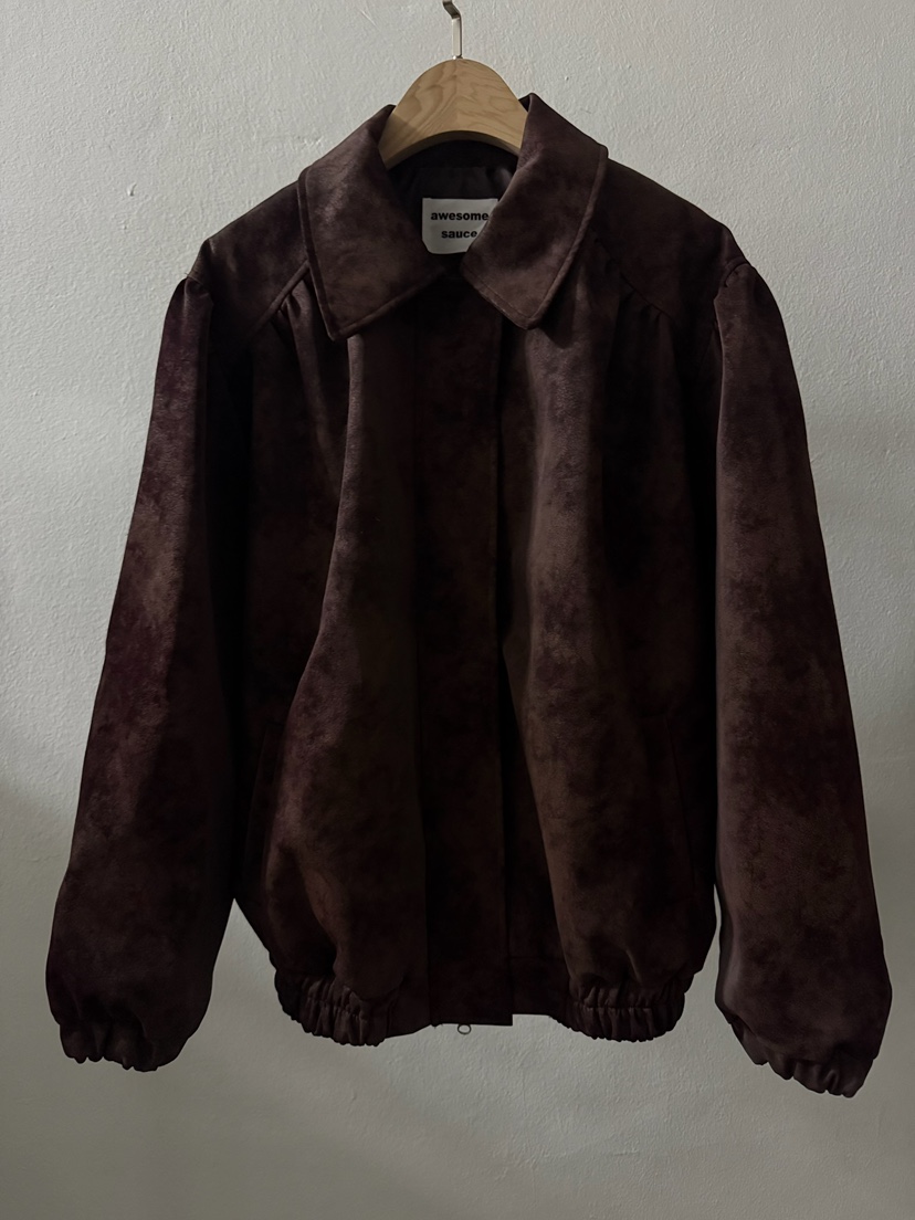 AWESOMESAUCE韓國直郵東大門代購女裝新品時尚皮衣皮革褶皺AWESOME SAUCE皮衣圖色2