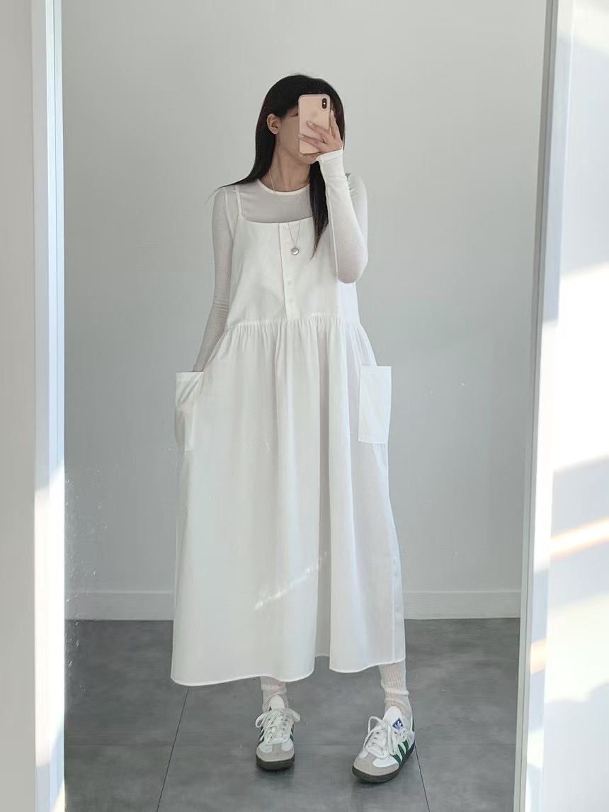 BRAND MARKET-브랜드마켓-T直郵韓國代購女裝新品25春夏連衣裙口袋BRAND MARKET-OT連衣裙