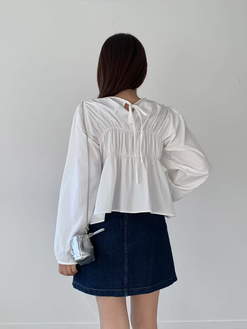 BRAND MARKET-브랜드마켓-T韓國直郵女裝新品休閑襯衫蕾絲衫褶皺BRAND MARKET-OT襯衫/蕾絲衫