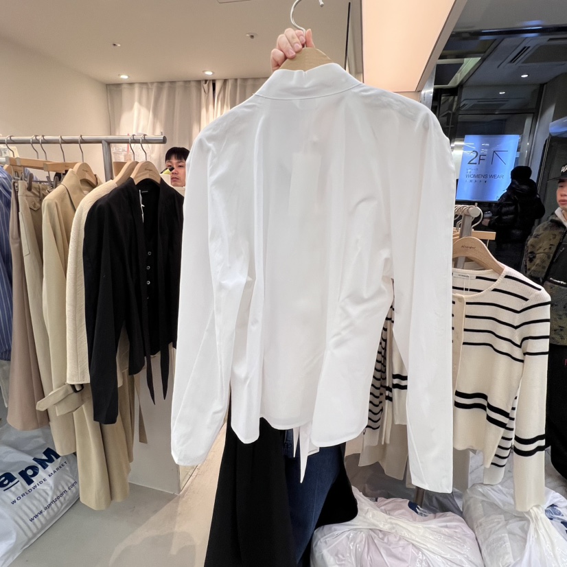 AFTERGLOW韓國直郵東大門代購女裝新款人氣襯衫蕾絲衫蝴蝶結寬松AFTERGLOW襯衫/蕾絲衫