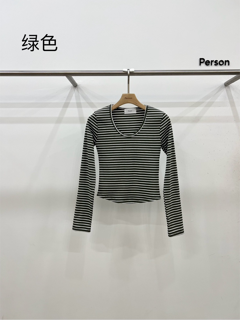 PERSON韓國直郵女裝新款休閑熱賣時尚職業25春夏推薦長袖T恤PERSON長袖T恤圖色4