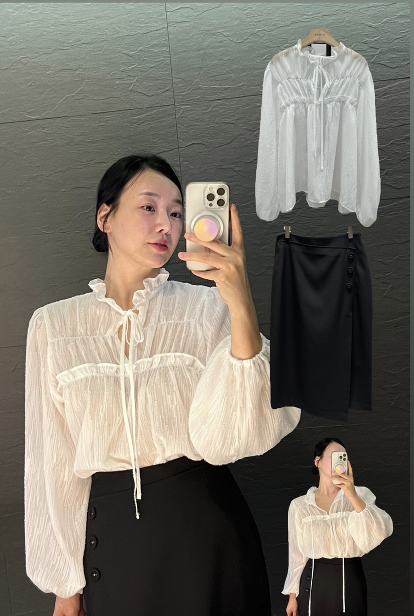 VERNI東大門直郵女裝新款時尚真品人氣職業休閑襯衫蕾絲衫絨VERNI襯衫/蕾絲衫