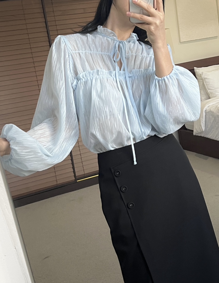 VERNI東大門直郵女裝新款時尚真品人氣職業休閑襯衫蕾絲衫絨VERNI襯衫/蕾絲衫