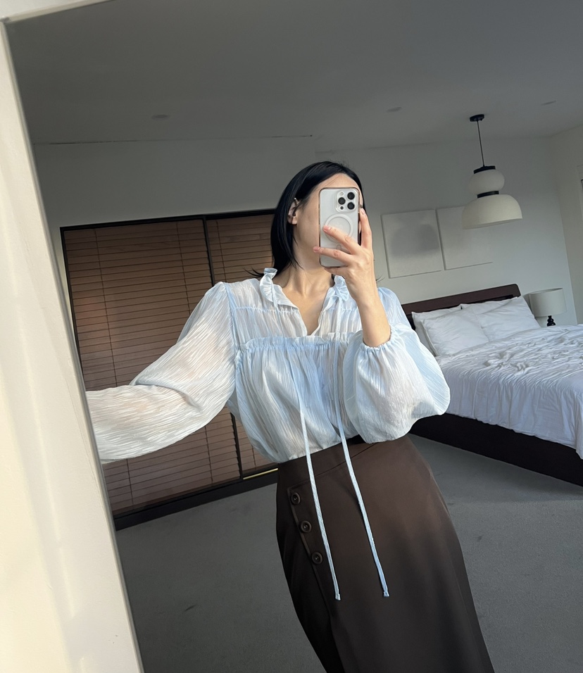 VERNI東大門直郵女裝新款時尚真品人氣職業休閑襯衫蕾絲衫絨VERNI襯衫/蕾絲衫