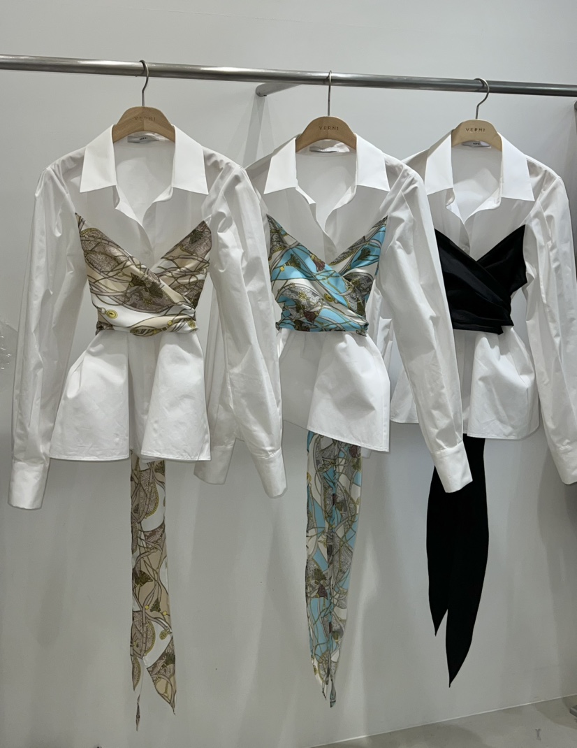 VERNI韓國直郵女裝新款推薦熱賣時尚真品職業25春夏襯衫蕾絲衫VERNI襯衫/蕾絲衫