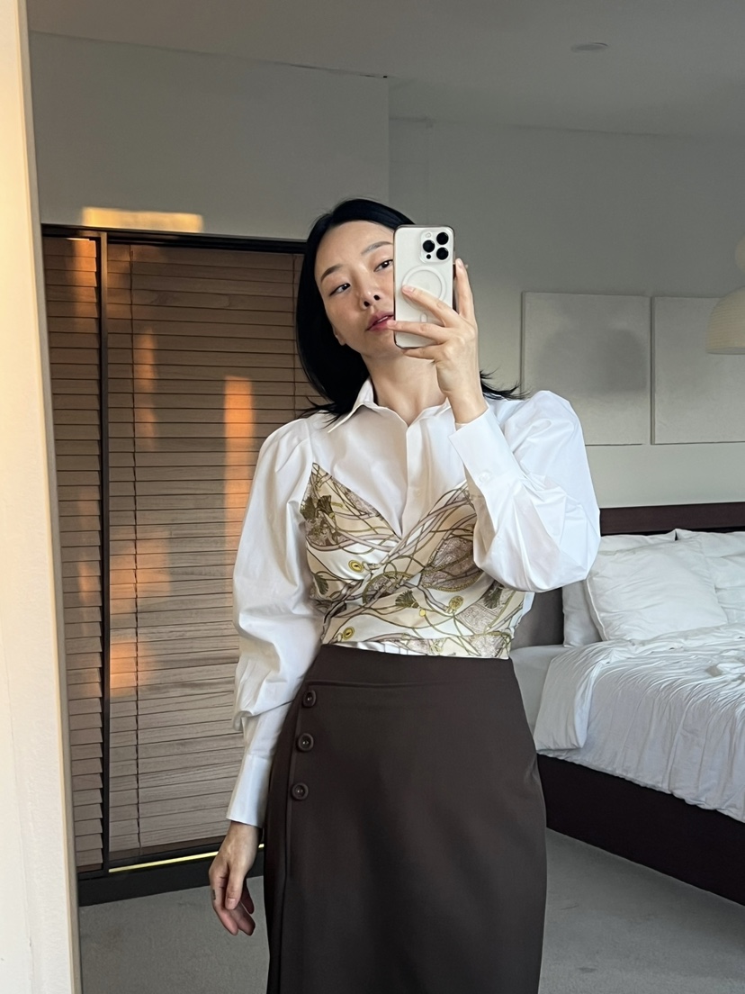 VERNI韓國直郵女裝新款推薦熱賣時尚真品職業25春夏襯衫蕾絲衫VERNI襯衫/蕾絲衫