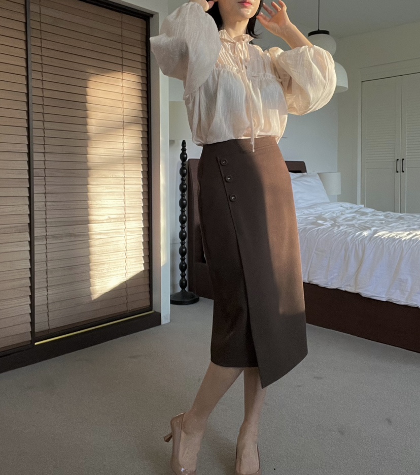 VERNI韓國代購女裝新款休閑人氣25春夏職業推薦半身裙中短裙VERNI半身裙/中短裙