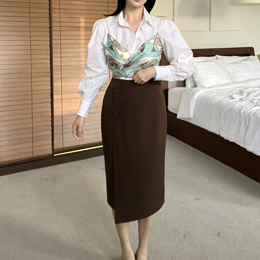 VERNI韓國代購女裝新款休閑人氣25春夏職業推薦半身裙中短裙VERNI半身裙/中短裙