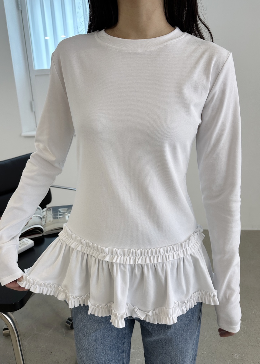 CLASSY-O東大門實拍女裝新品熱賣職業人氣真品長袖T恤荷葉邊CLASSY-O長袖T恤