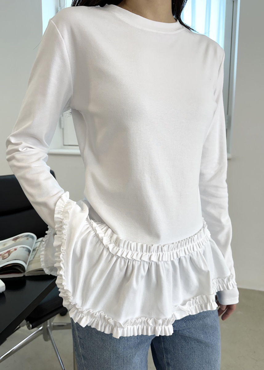 CLASSY-O東大門實拍女裝新品熱賣職業人氣真品長袖T恤荷葉邊CLASSY-O長袖T恤