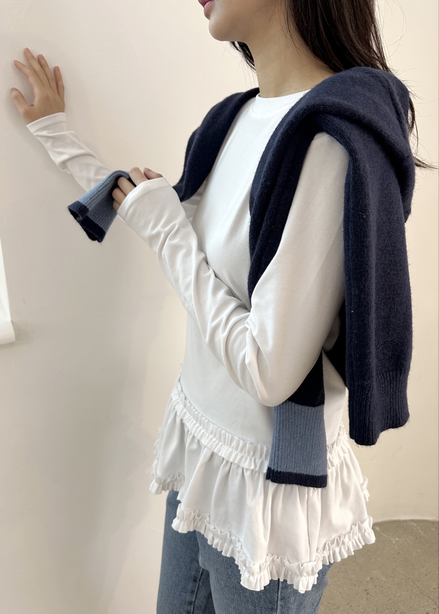 CLASSY-O東大門實拍女裝新品熱賣職業人氣真品長袖T恤荷葉邊CLASSY-O長袖T恤