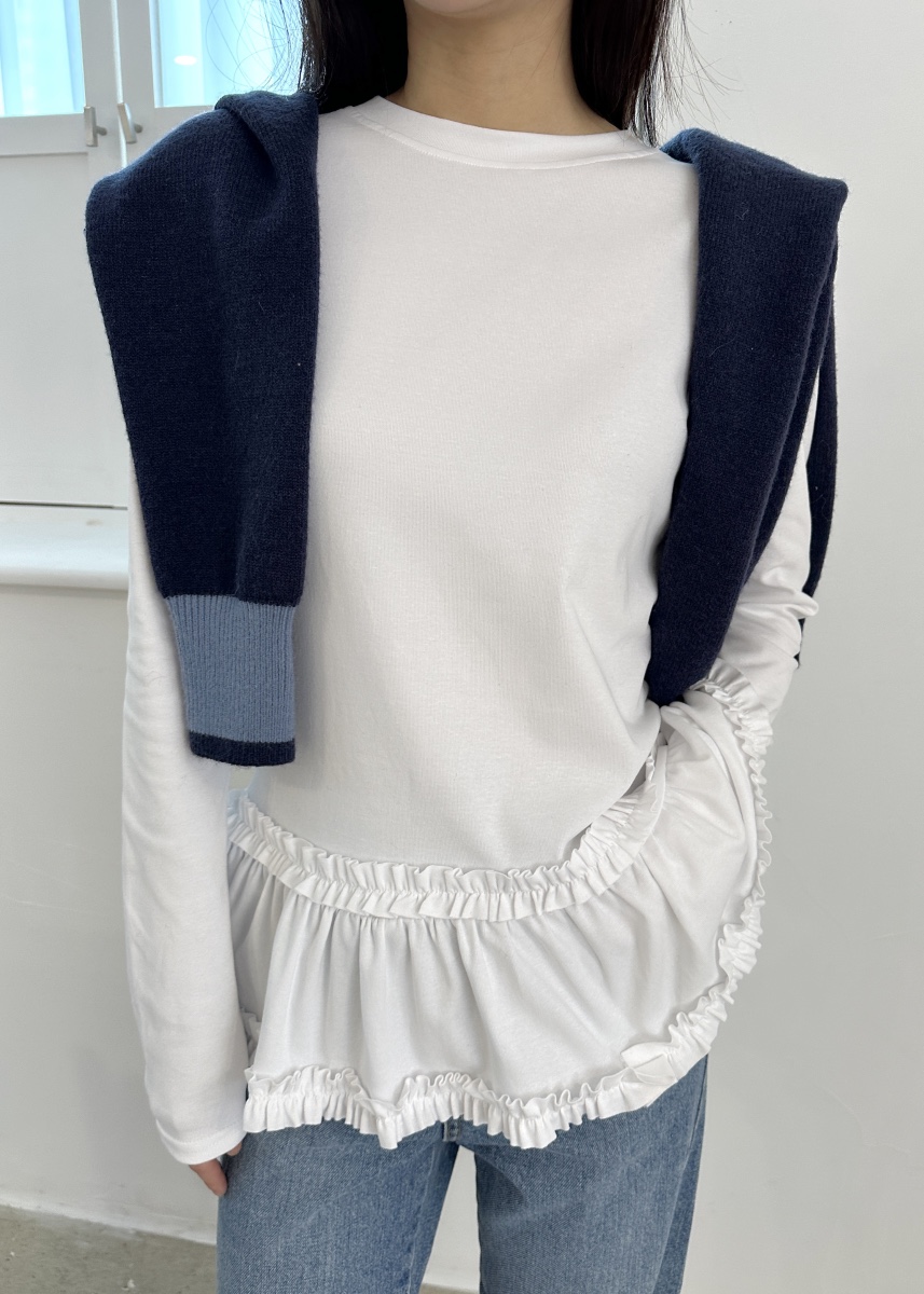 CLASSY-O東大門實拍女裝新品熱賣職業人氣真品長袖T恤荷葉邊CLASSY-O長袖T恤