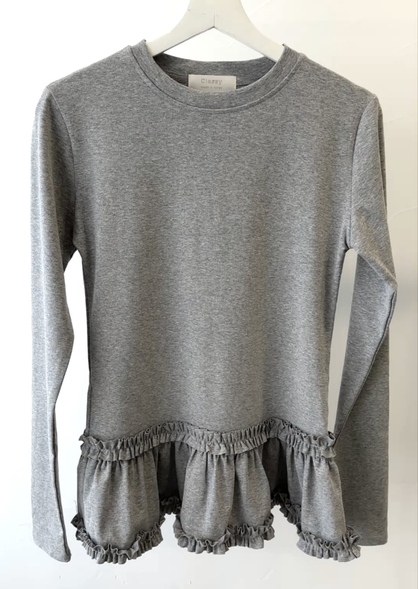 CLASSY-O東大門實拍女裝新品熱賣職業人氣真品長袖T恤荷葉邊CLASSY-O長袖T恤圖色2