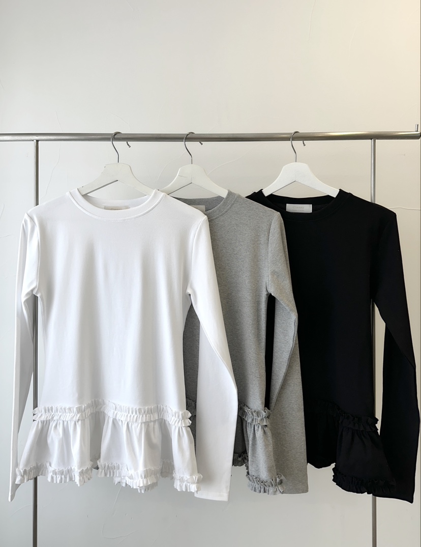 CLASSY-O東大門實拍女裝新品熱賣職業人氣真品長袖T恤荷葉邊CLASSY-O長袖T恤圖色3左三色