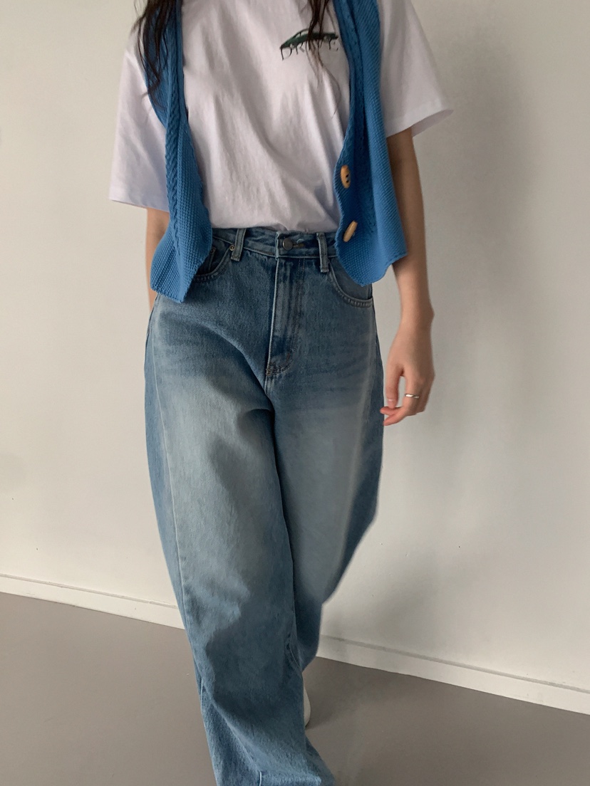 PLAYBUTTON-P直郵韓國代購女裝新品時尚休閑職業推薦牛仔褲PLAYBUTTON牛仔褲