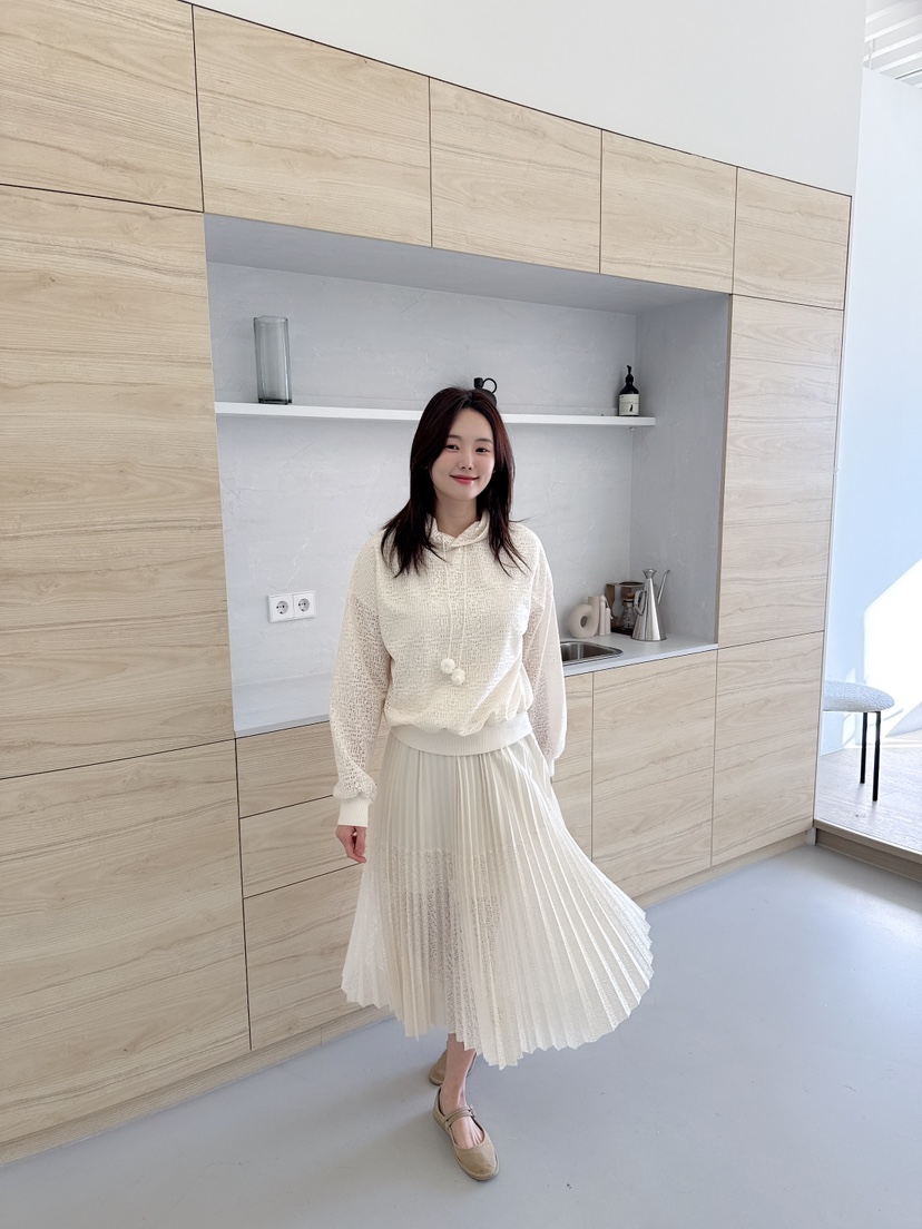 BE&BE韓國直郵東大門代購女裝新款推薦熱賣長裙蕾絲褶皺BE&be長裙