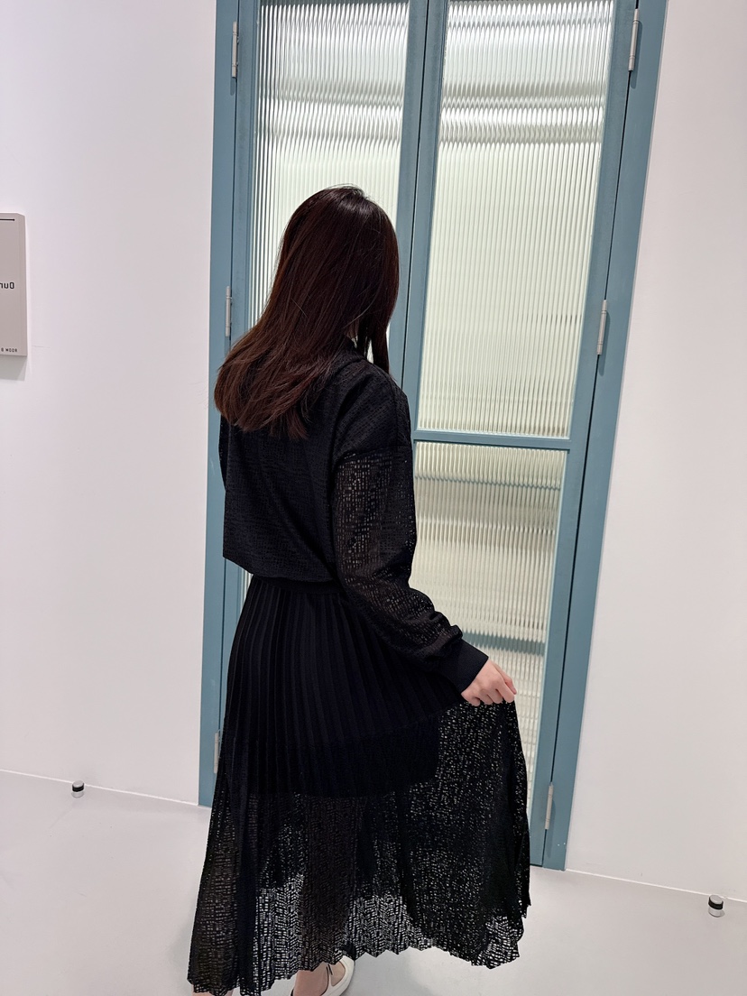 BE&BE韓國直郵東大門代購女裝新款推薦熱賣長裙蕾絲褶皺BE&be長裙