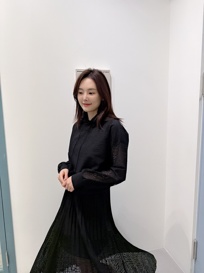 BE&BE韓國直郵東大門代購女裝新款推薦熱賣長裙蕾絲褶皺BE&be長裙
