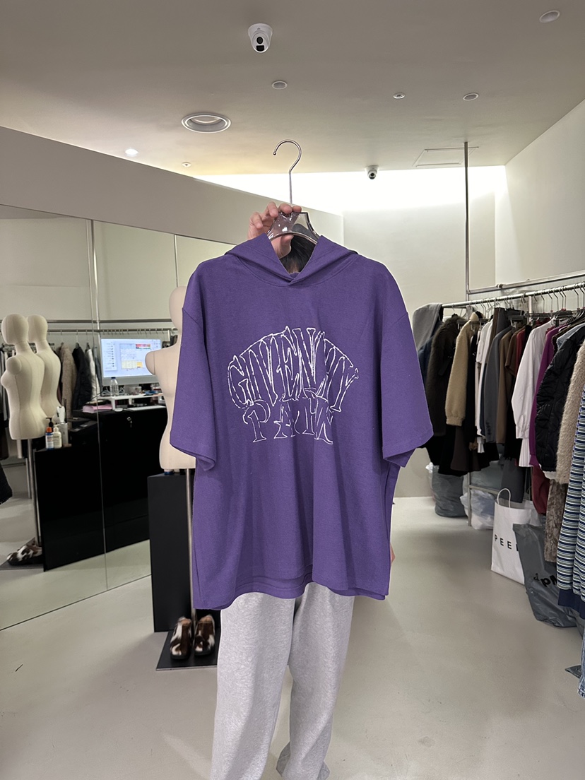 PRETZEL韓國直郵女裝新品真品熱賣25春夏時尚推薦T恤復古兜帽PRETZELT恤圖色2