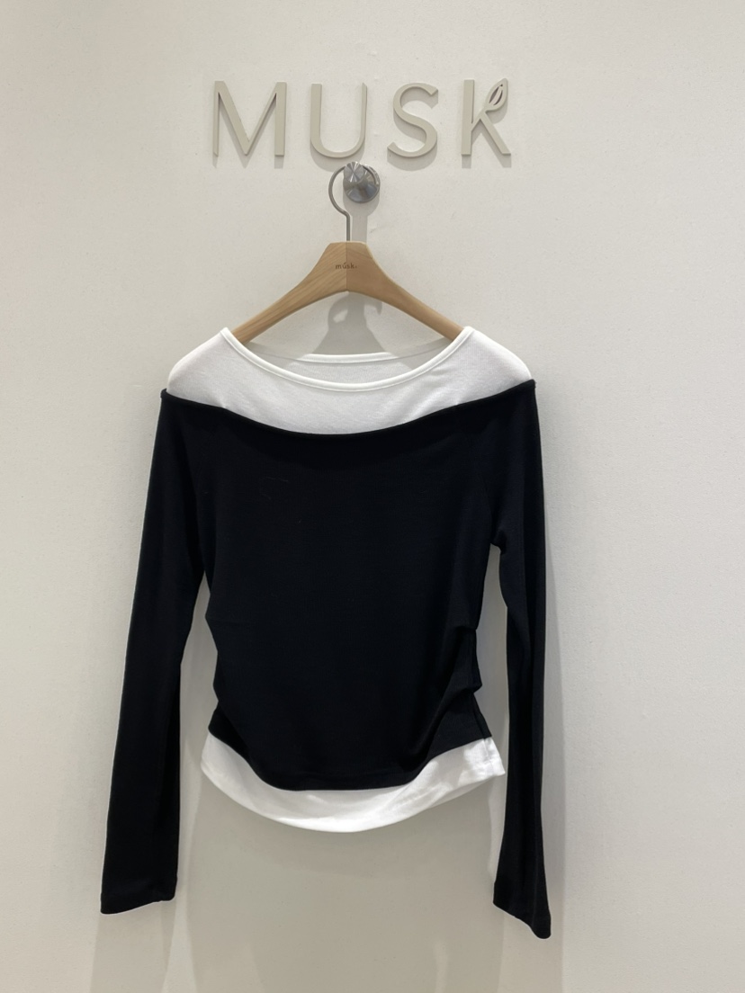 MUSK韓國直郵東大門代購女裝新款休閑推薦真品時尚熱賣長袖T恤MUSK長袖T恤圖色2