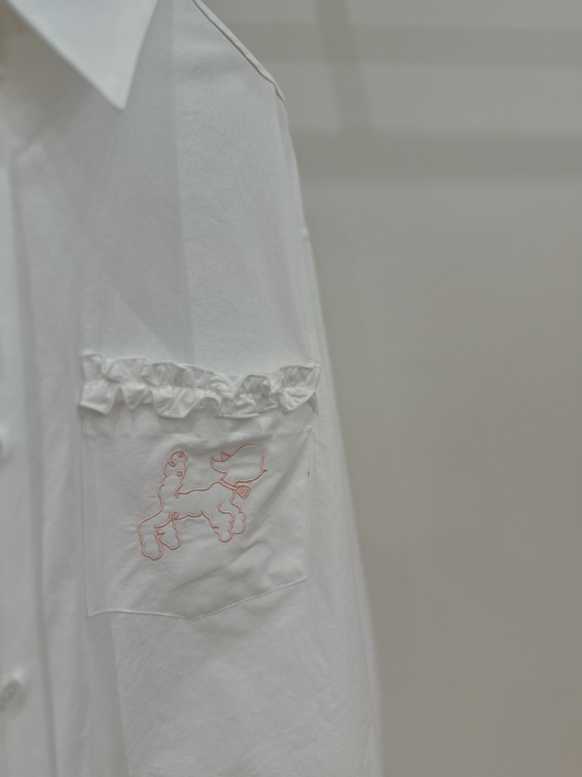 BARCELONA韓國直郵東大門代購女裝新品職業熱賣襯衫蕾絲衫刺繡BARCE LONA襯衫/蕾絲衫