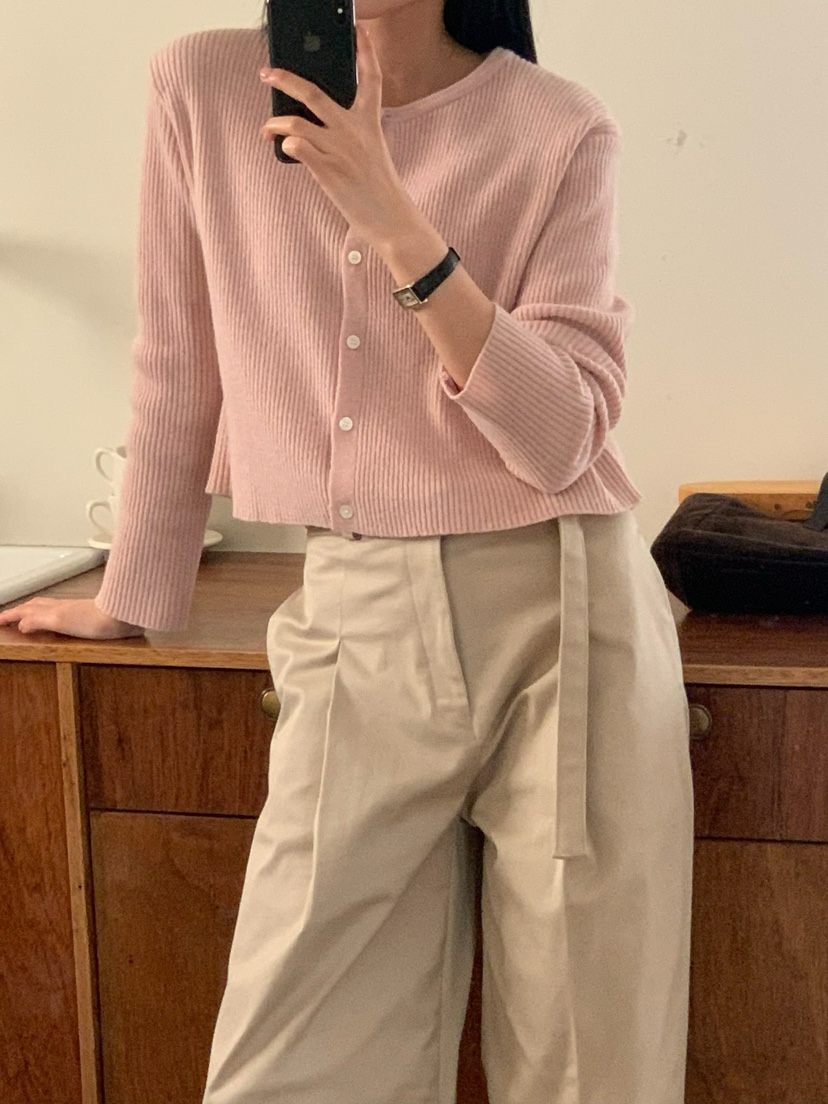 SORBET韓國直郵東大門代購女裝新款時尚25春夏熱賣針織衫開衫SORBET/flat white針織衫