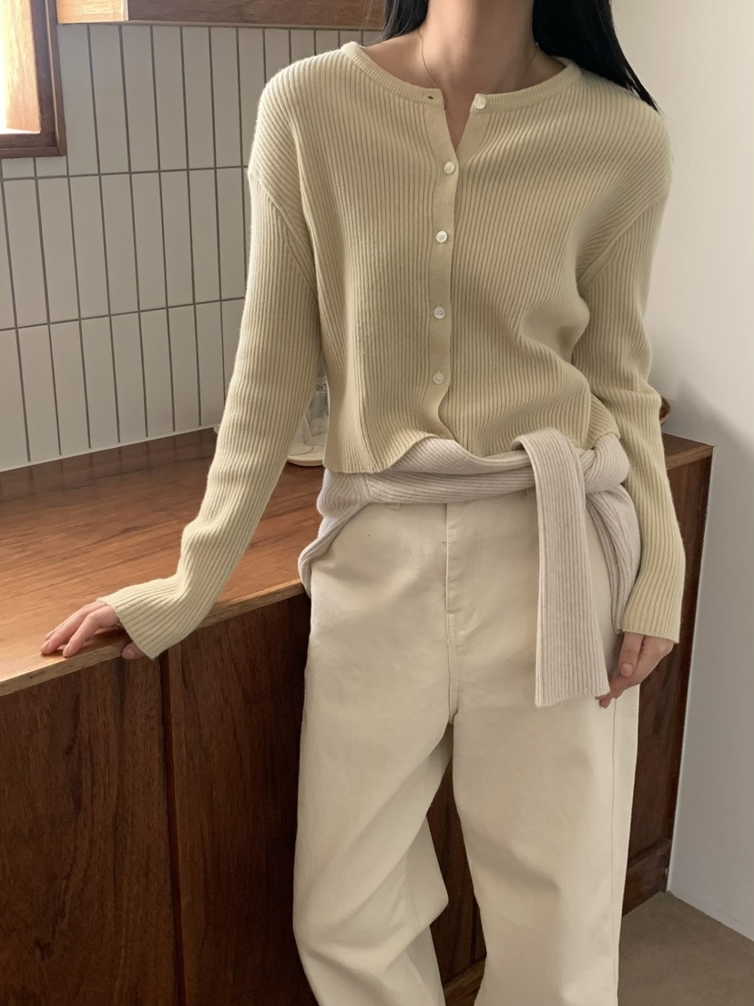 SORBET韓國直郵東大門代購女裝新款時尚25春夏熱賣針織衫開衫SORBET/flat white針織衫