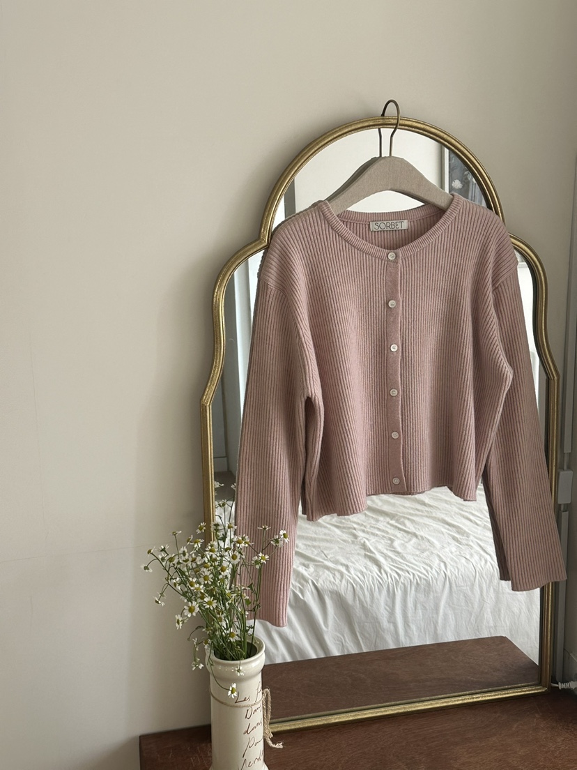 SORBET韓國直郵東大門代購女裝新款時尚25春夏熱賣針織衫開衫SORBET/flat white針織衫圖色1