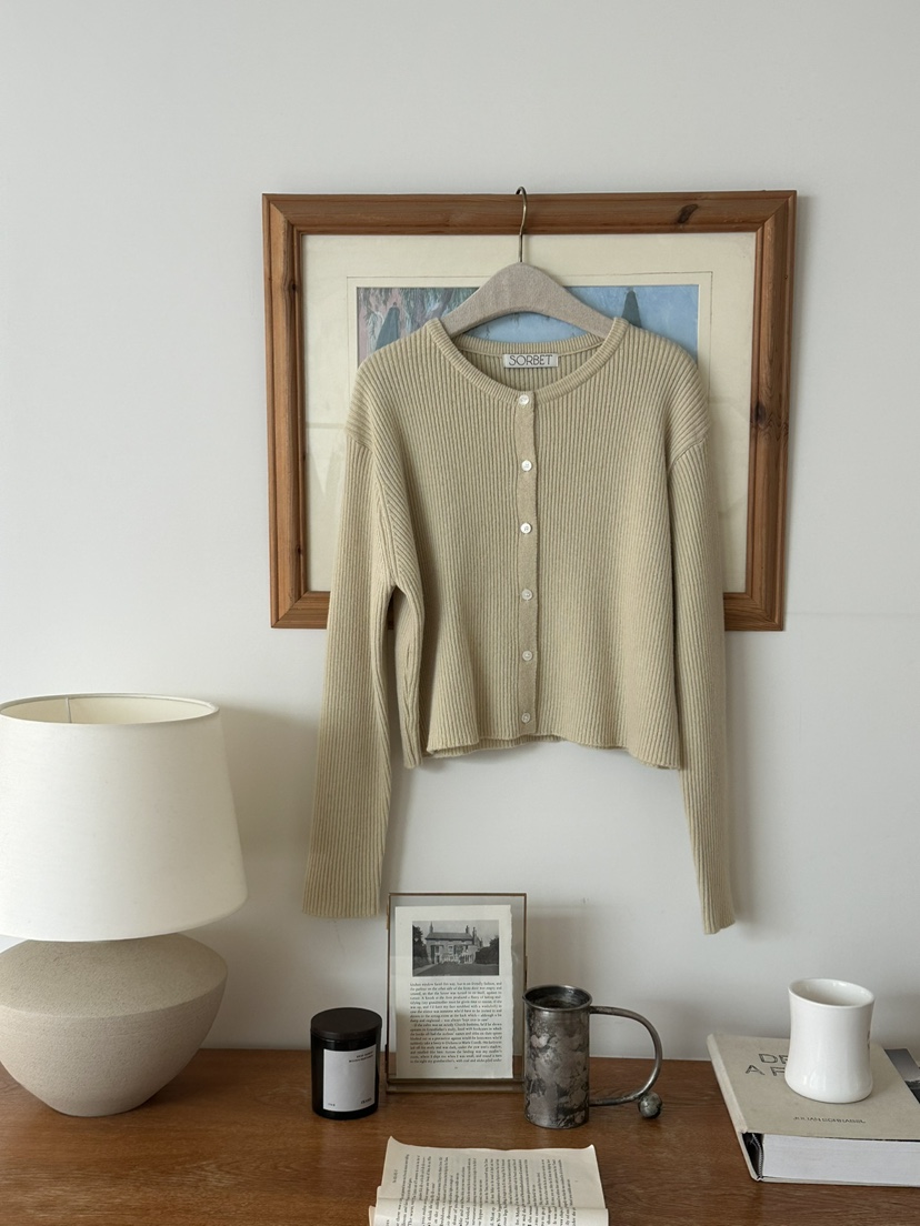 SORBET韓國直郵東大門代購女裝新款時尚25春夏熱賣針織衫開衫SORBET/flat white針織衫圖色2