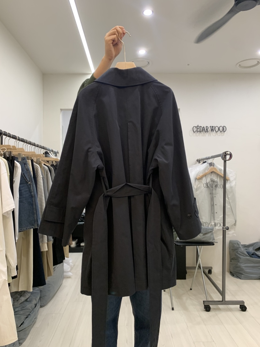 CEDARWOOD韓國直郵東大門代購女裝新品人氣中長款大衣含腰帶CEDARWOOD中長款大衣