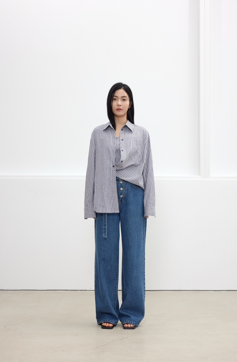 LE-PPL韓國直郵東大門實拍女裝新款休閑熱賣25春夏襯衫蕾絲衫LE-PPL襯衫/蕾絲衫