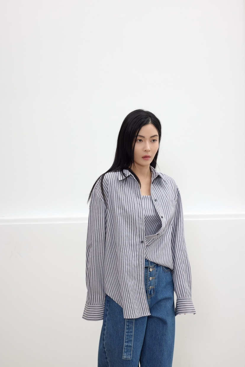 LE-PPL韓國直郵東大門實拍女裝新款休閑熱賣25春夏襯衫蕾絲衫LE-PPL襯衫/蕾絲衫圖色3